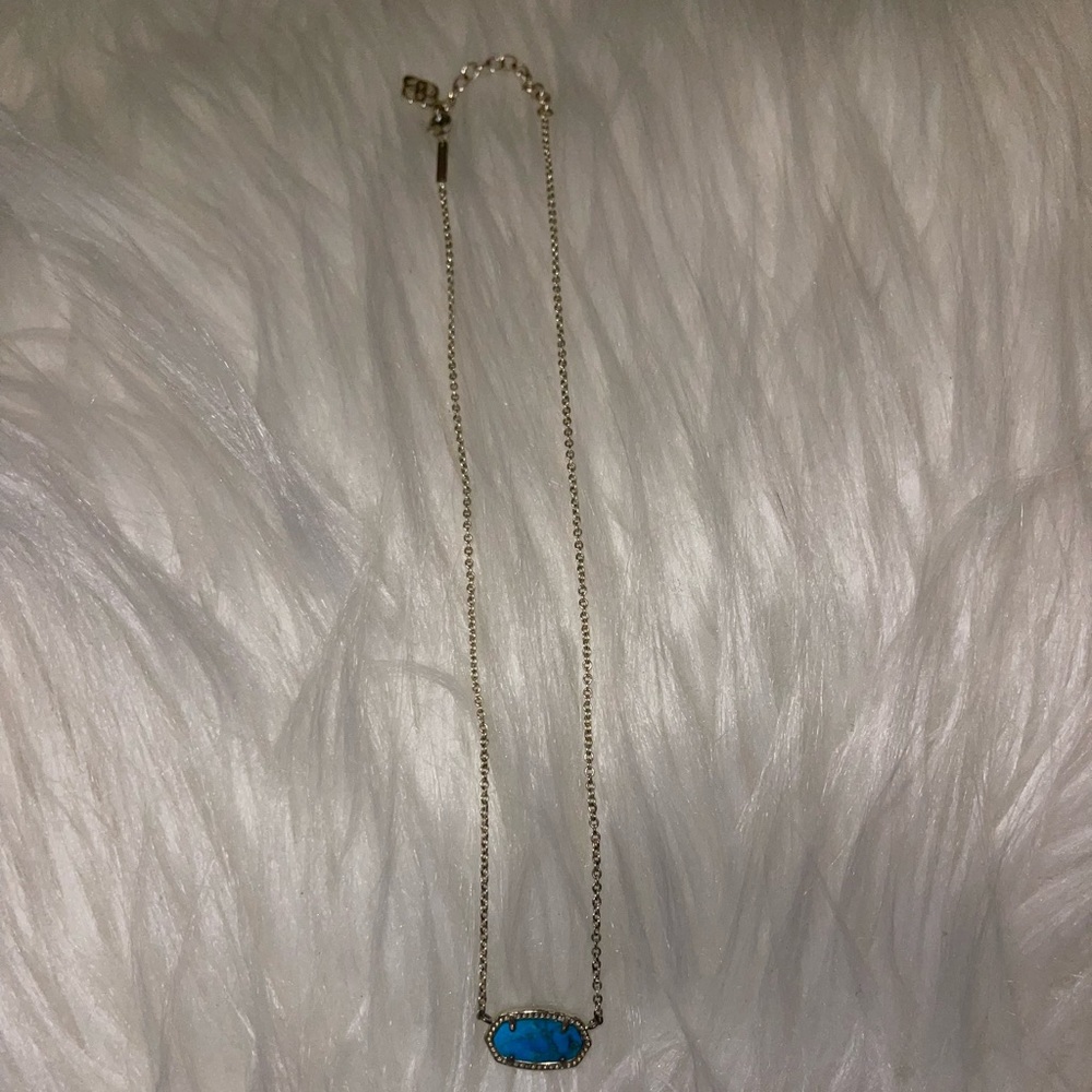 Kendra Scott Elisa Gold Pendant Necklace in London Blue
